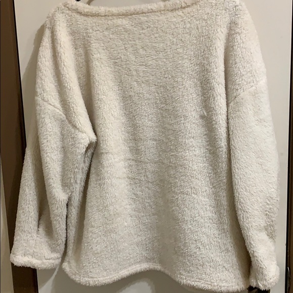 White teddy/Sherpa style sweater- Sundance- Medium - Picture 2 of 3